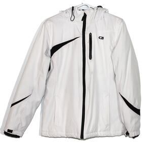 CB Ski Jacket White with Black Detail Size Large Snow Jacket
